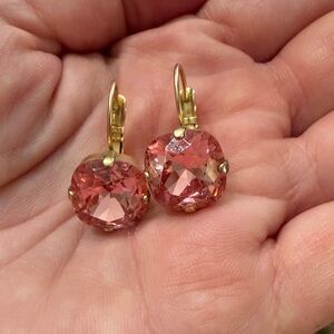 Elegant Pink and Gold Drop Earrings